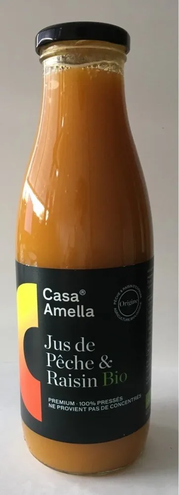 Jus BIO peche et raisin -100% pur jus
