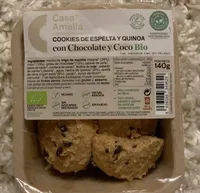 Cookies de espelta y quinoa con chocolate y coco