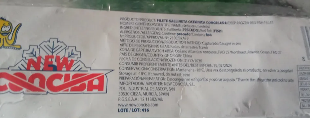 Filete de gallineta oceánica