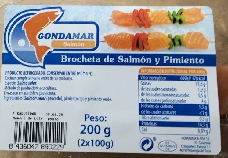 Brocheta de Salmón y Pimiento