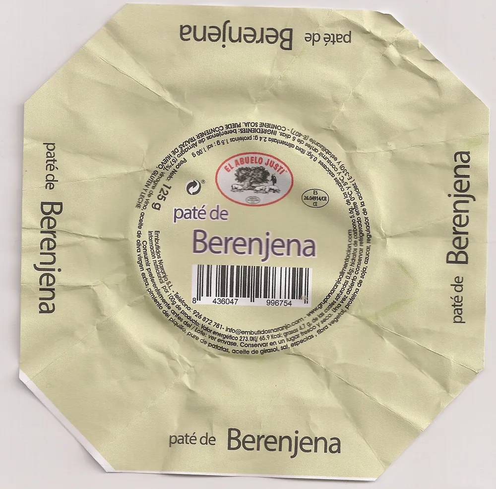 El abuelo justi Paté de Berenjenas