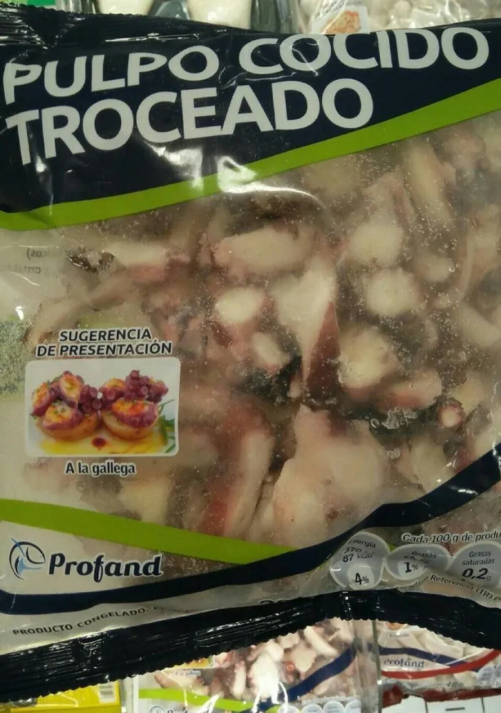 Pulpo cocido troceado