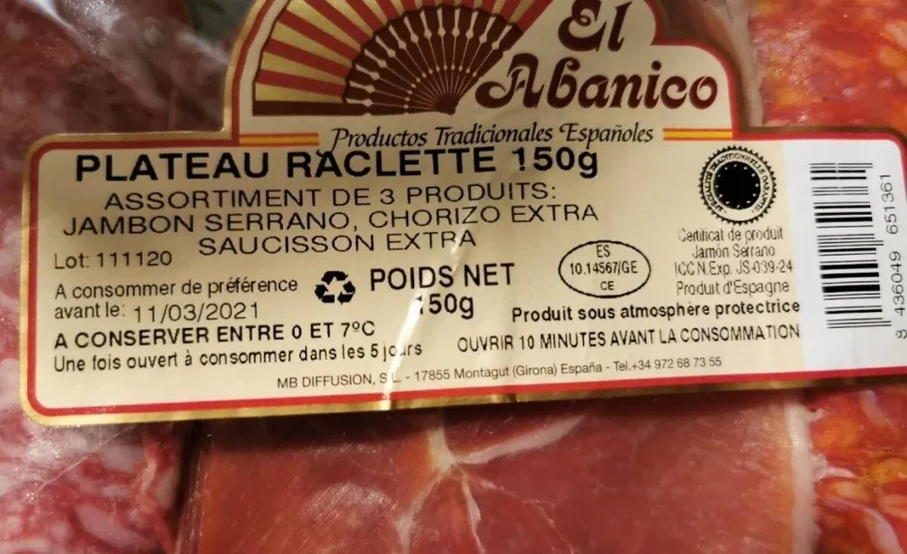 Plateau raclette 150g