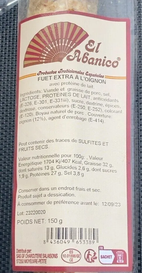 Fuet extra à l’oignon