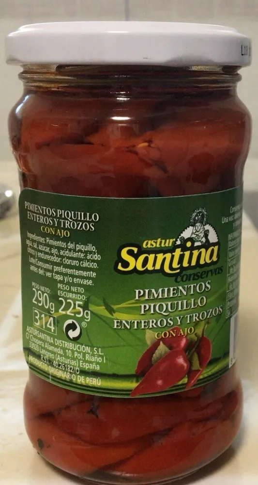 Pimientos piquilo enteros y trozos