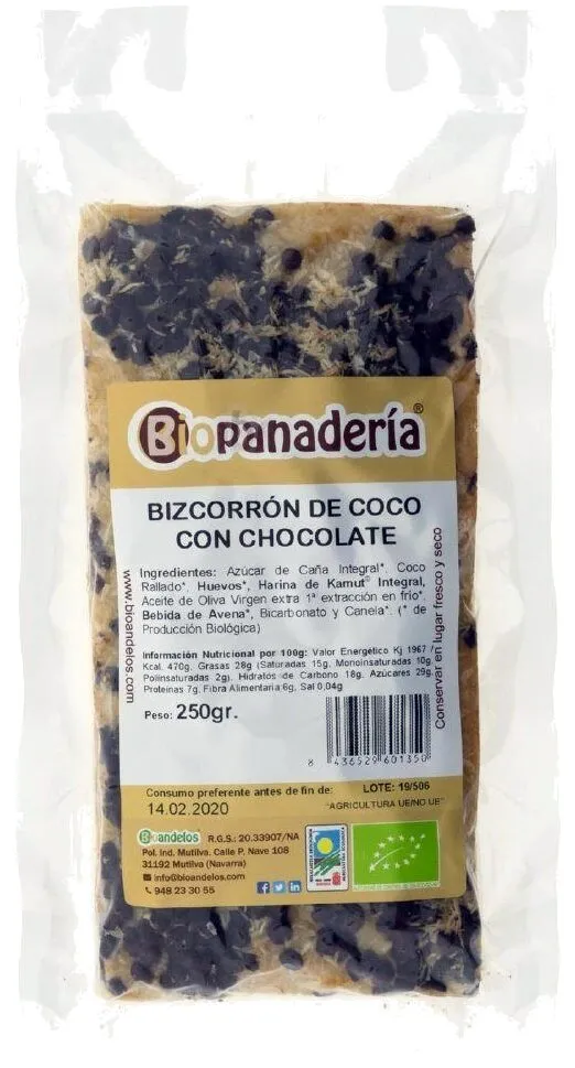 Bizcorrón de Coco con Chocolate - Biopanadería