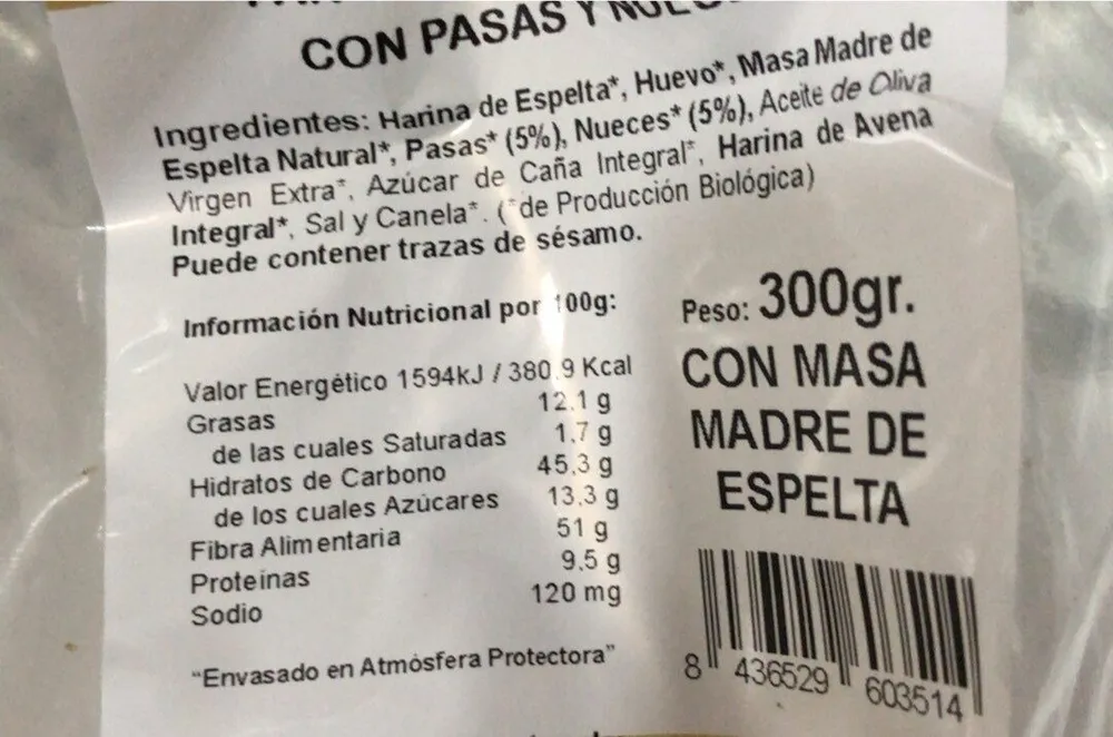 Pan brioche de espelta con pasas y nueces