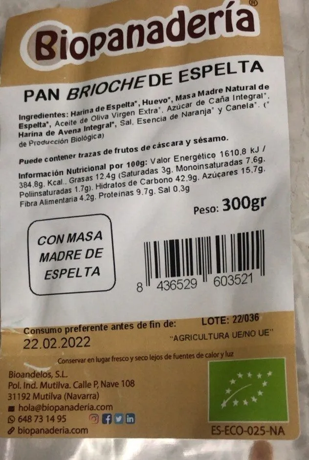 Pan brioche de espelta