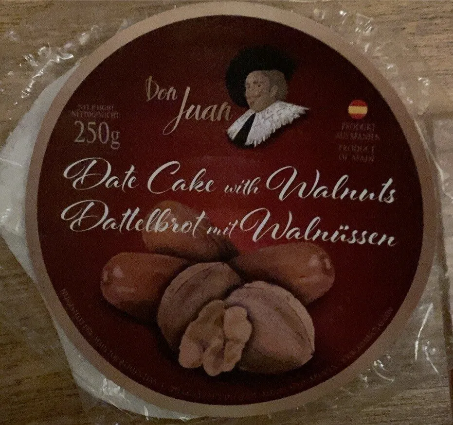Date cake with walnuts