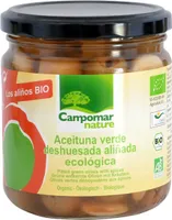 Aceituna verde deshuesada aliñada ecológica
