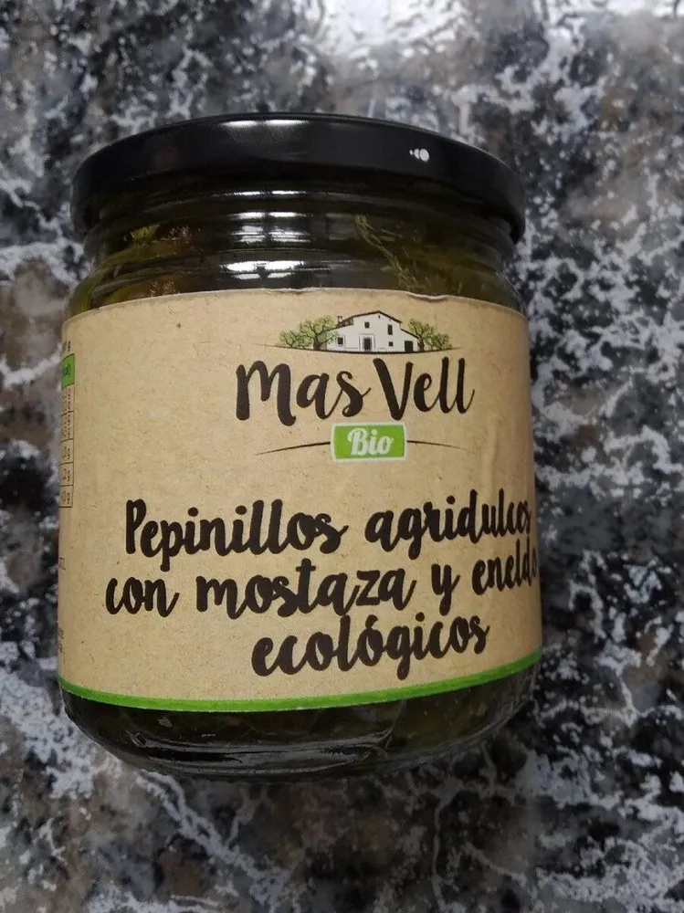 Pepinillos agridulces con mostaza y eneldo ecológicos