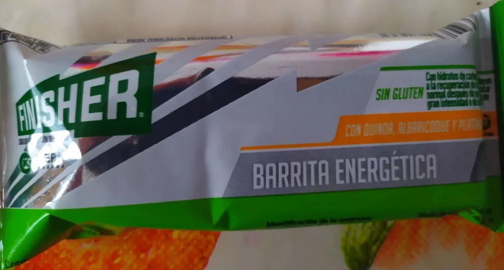 Barrita energética finisher con quinoa, albaricoque y plátano