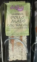 Sándwich pollo asado con bacon