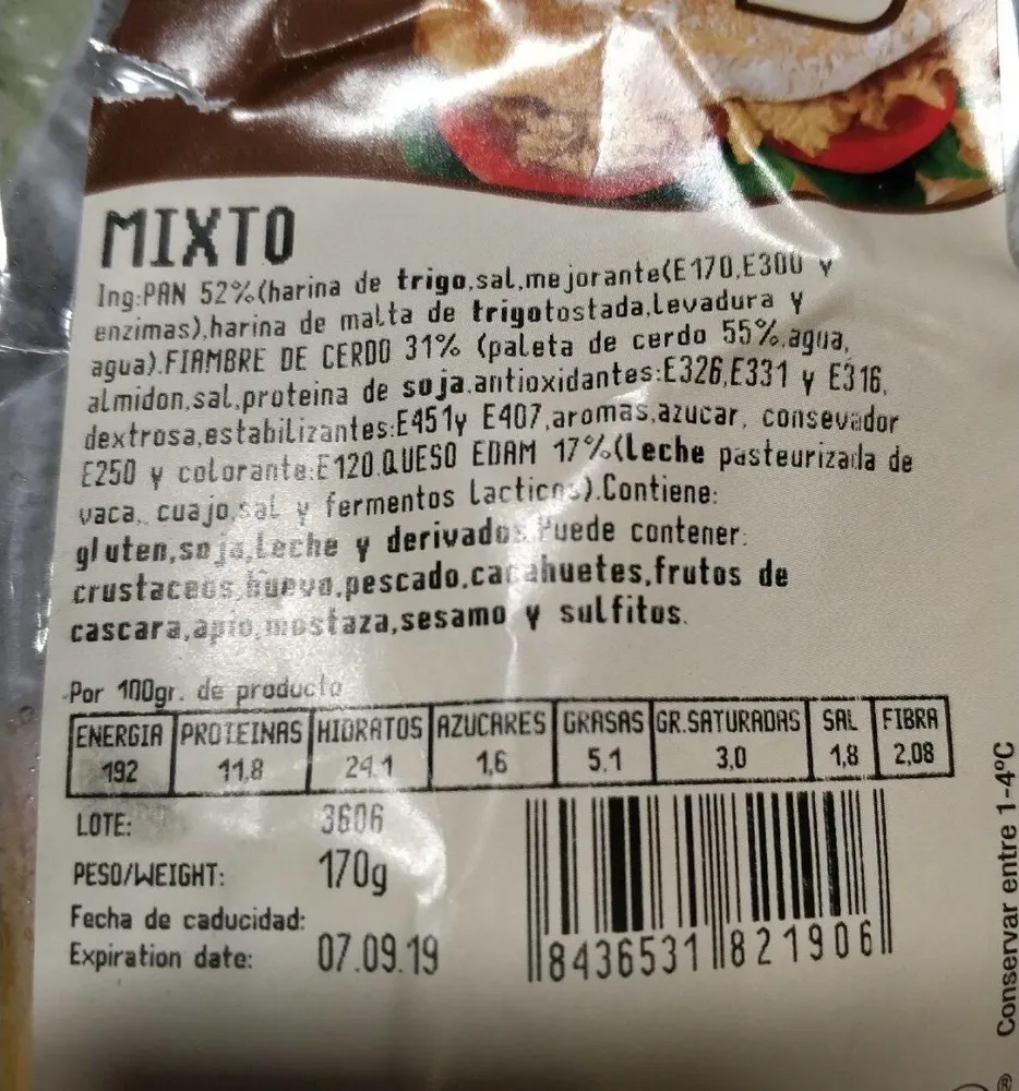 Sandwich mixto