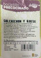 Bocadillo precocinado - Salchichon y queso