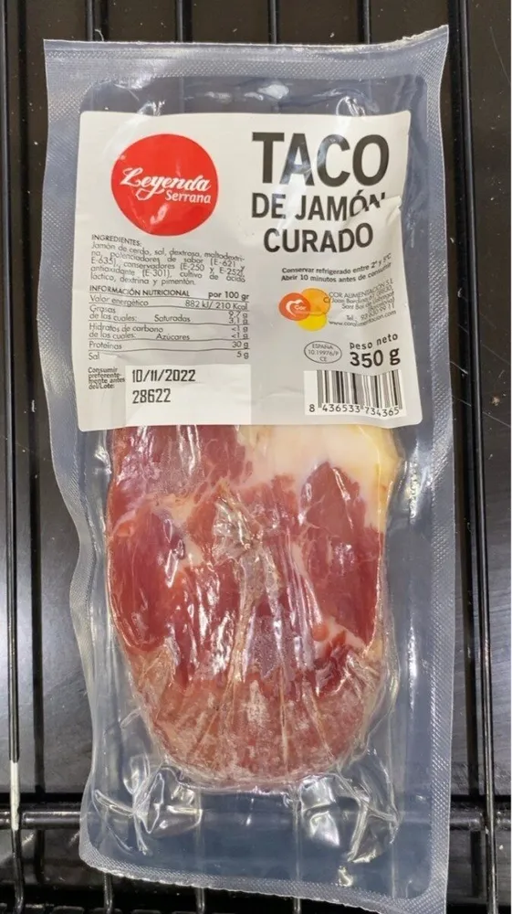 Taco de jamón curado
