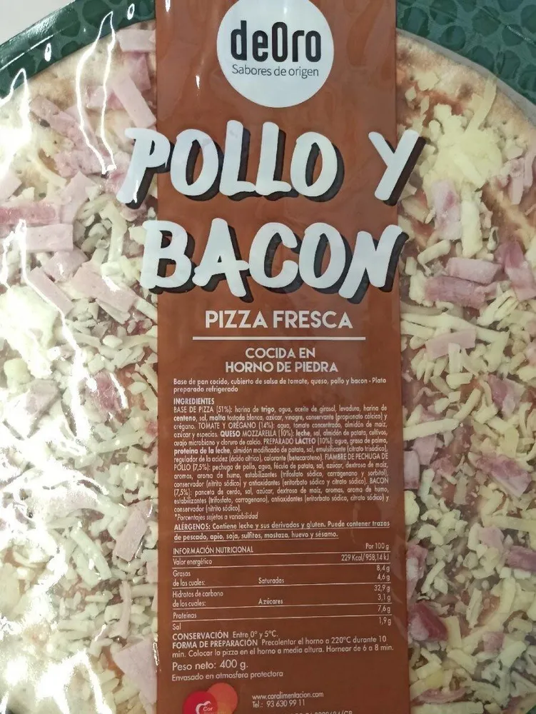 Pizza pollo y bacon