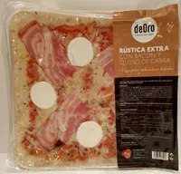 Pizza rústica extra con beicon y queso de cabra
