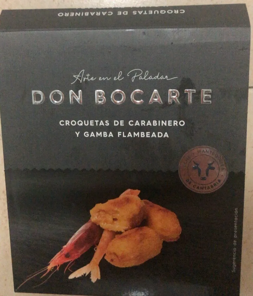 Croquetas de carabinero y gamba flambeada