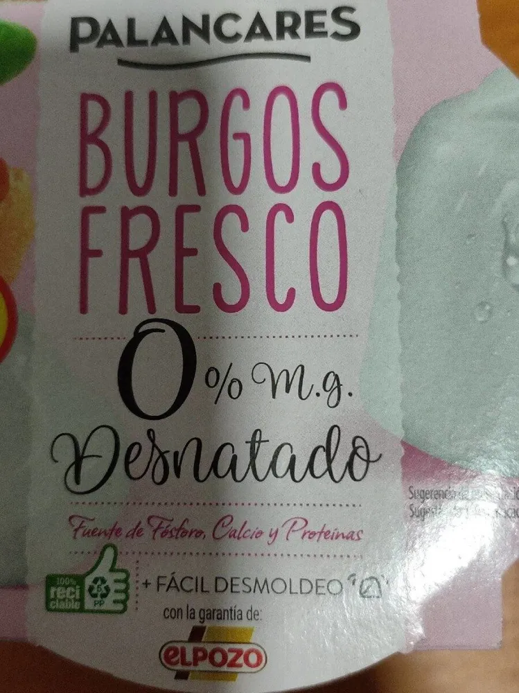 Burgos fresco desnatado