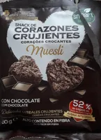 Snack de corazones crujientes con chocolate