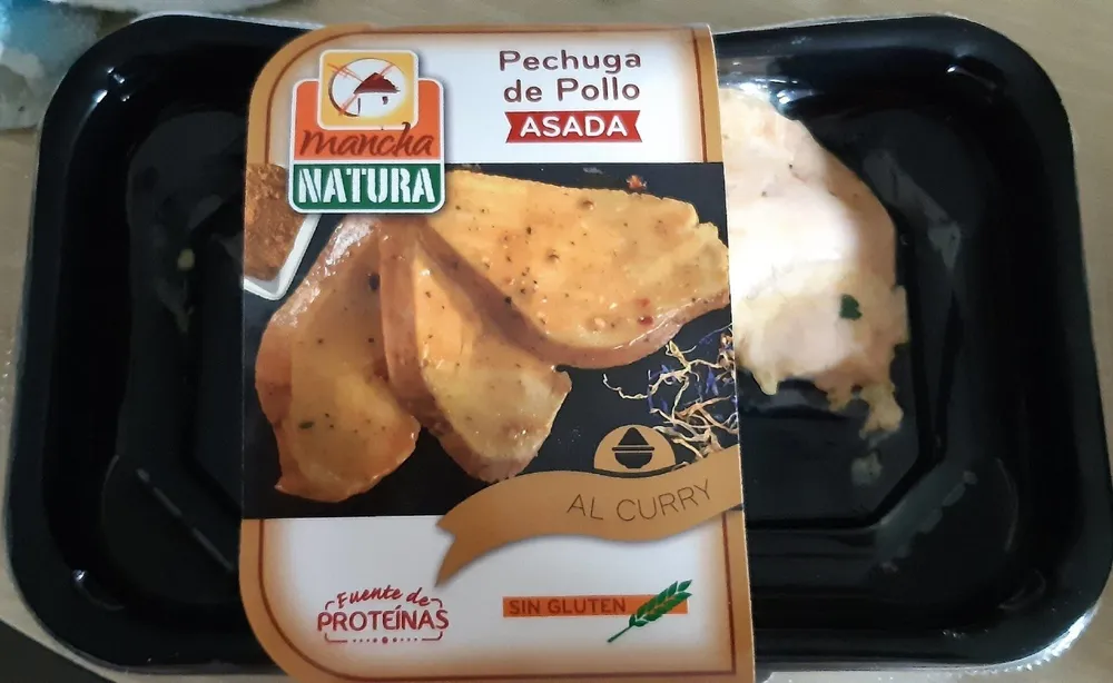 Pechuga de pollo asada al curry