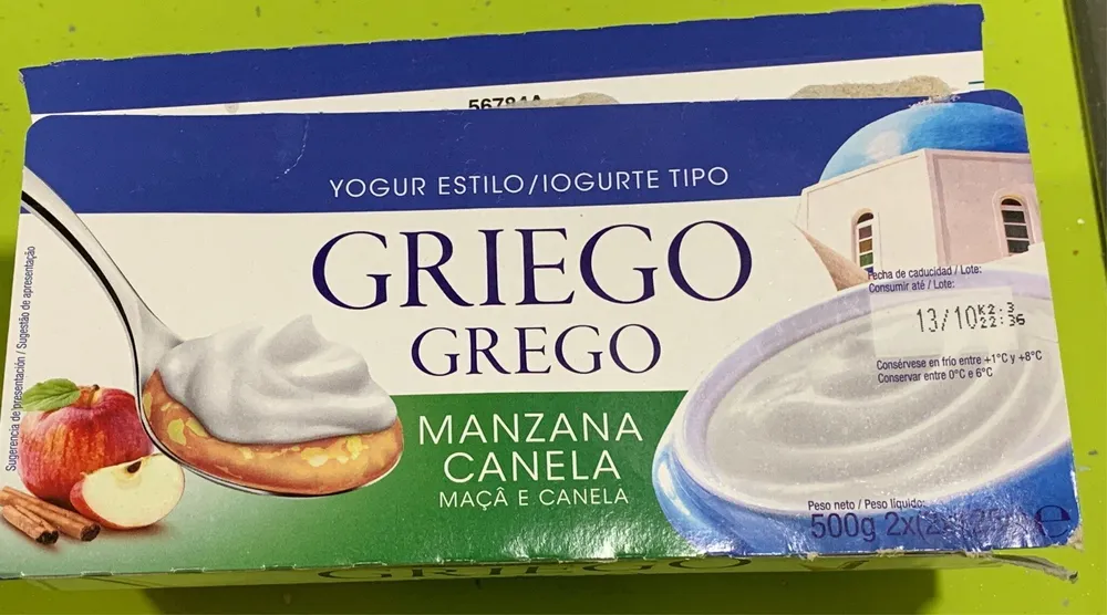 Yogur estilo griego manzana y canela
