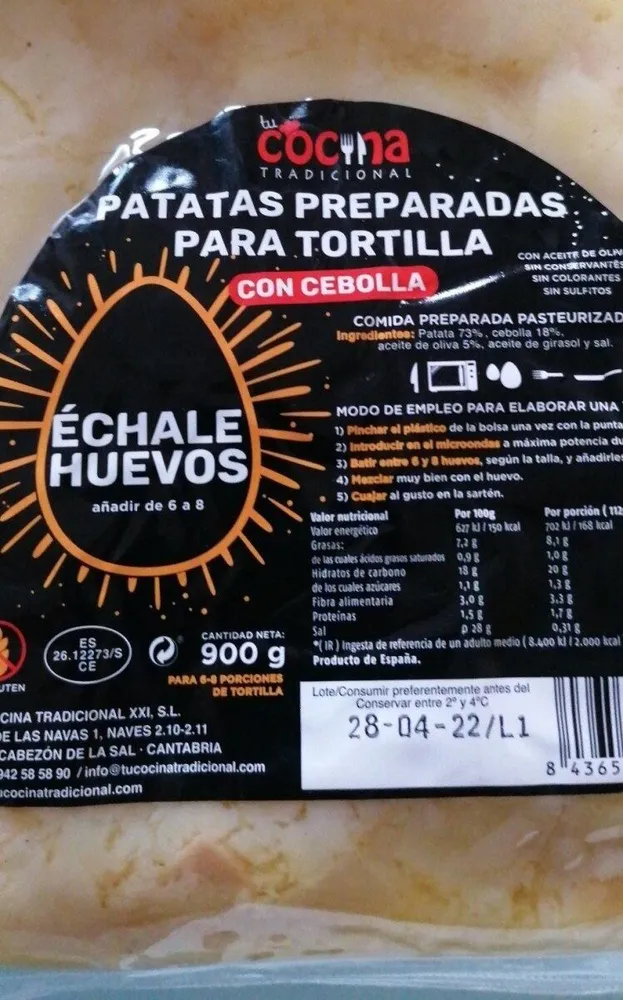 Patatas preparadas para tortilla