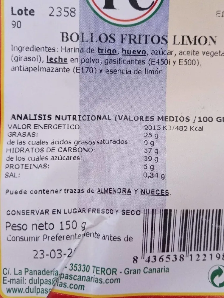 BOLLOS FRITOS LIMÓN