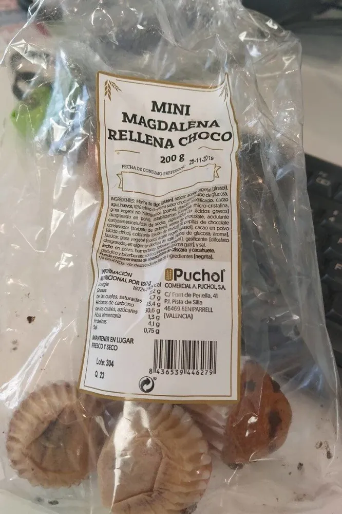 Mini magdalena rellena choco