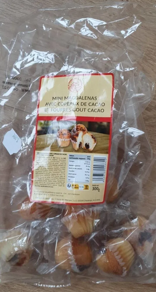 Mini magdalenad avec copeaux de cacao