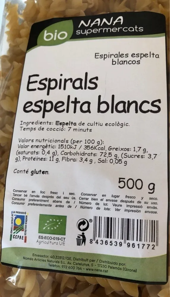 Espirals espelta blancs