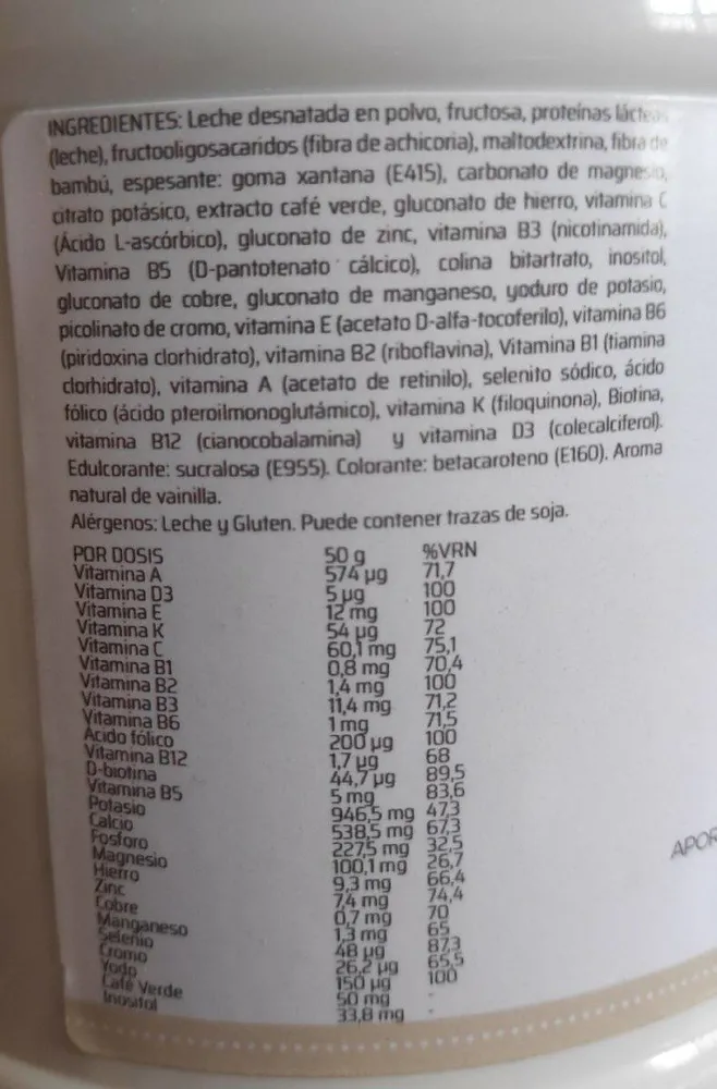 Zurich batido diet vainilla