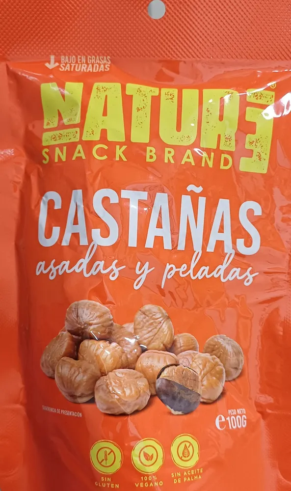 Castañas asadas y peladas