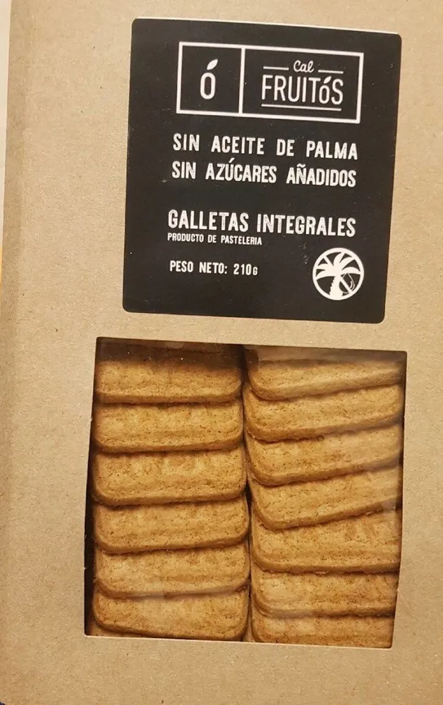 Galletas integrales sin aceite de palma sin azúcares añadidos