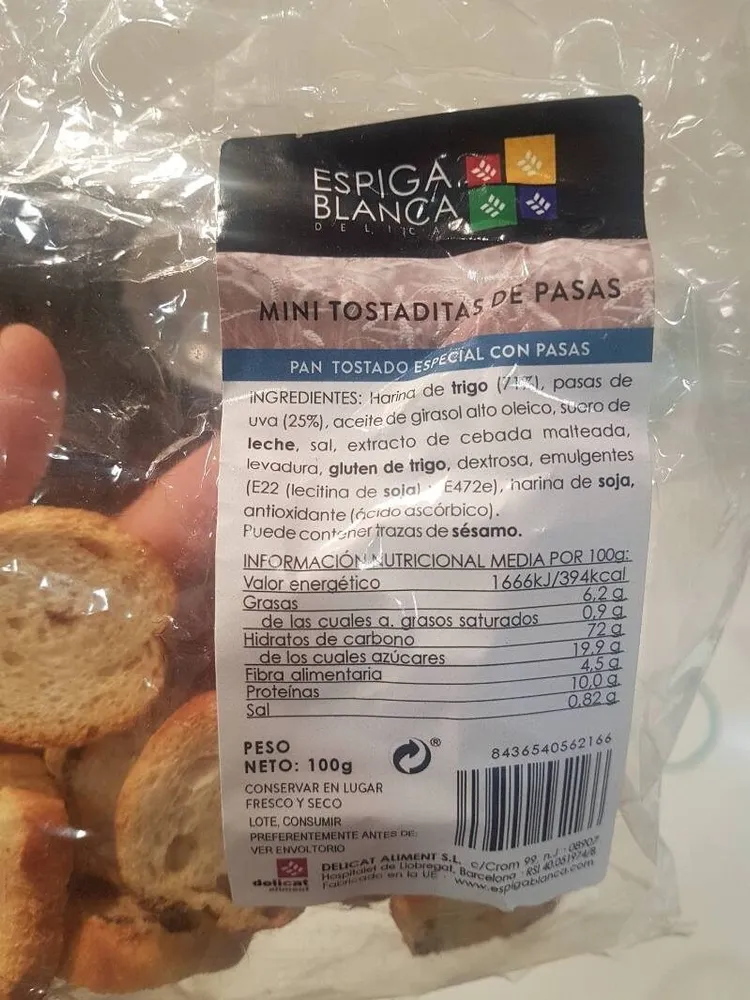 Crostini de pasas