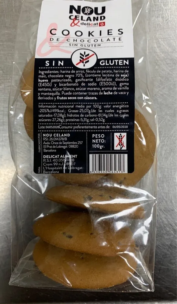 Cookies chocolate s/gluten