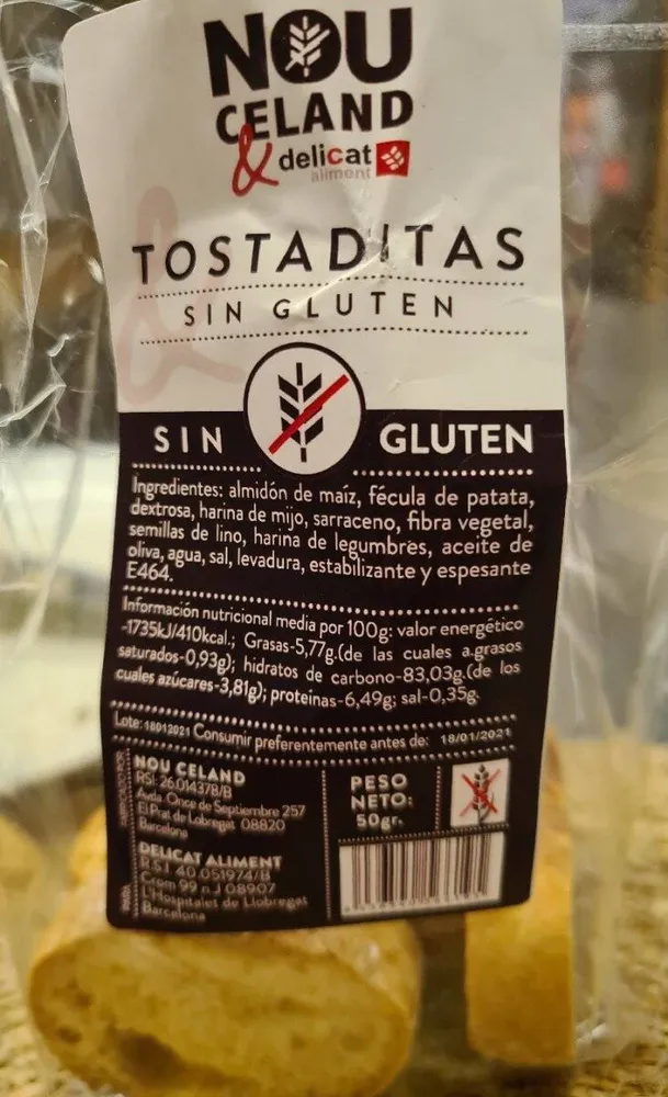 Tostaditas sin gluten