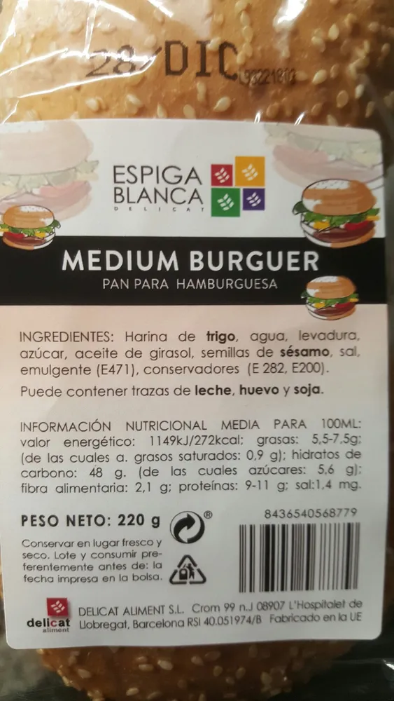 Pan para hamburguesa