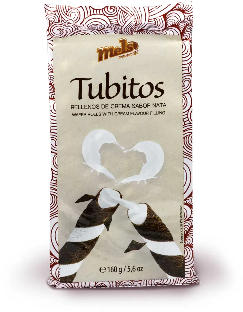Tubitos rellenos de crema sabor nata