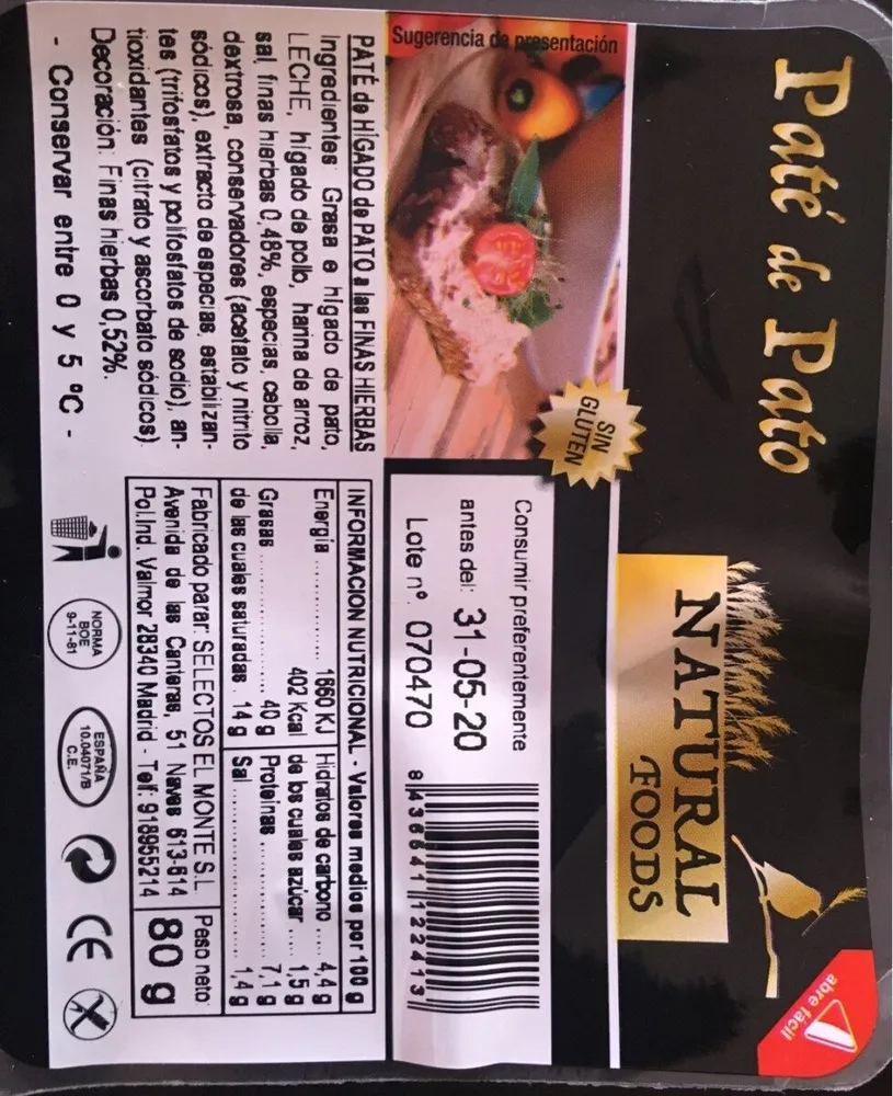 Paté de higado de pato a las finas hierbas
