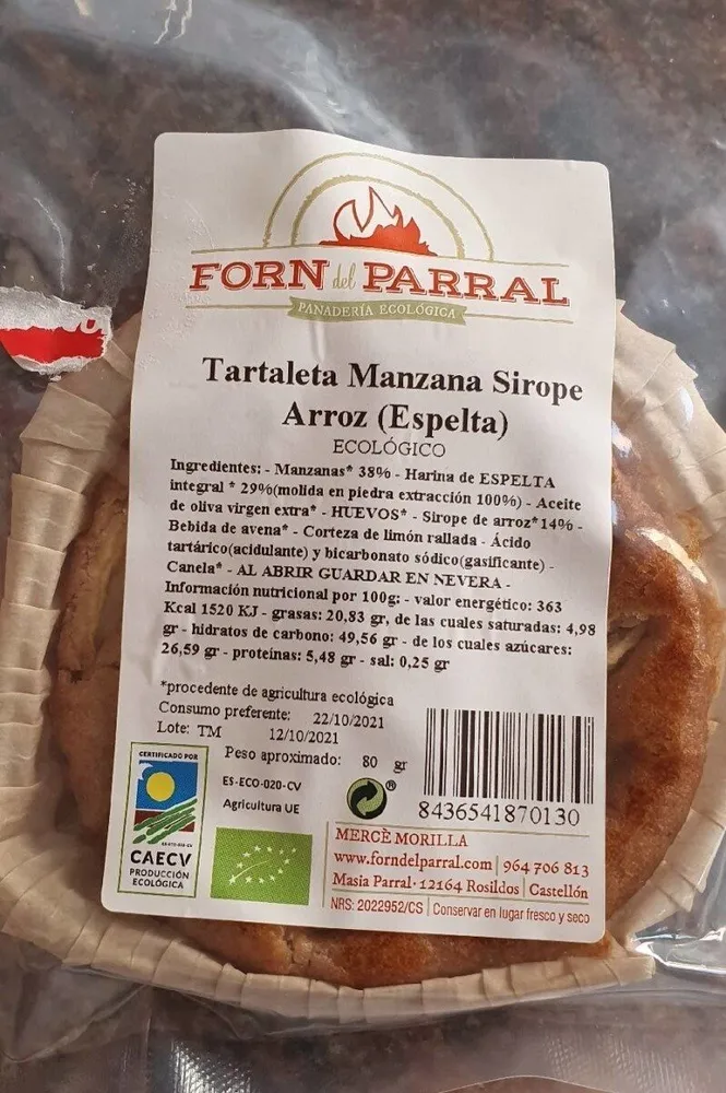 Tartaleta Manzana Sirope Arroz (Espelta)