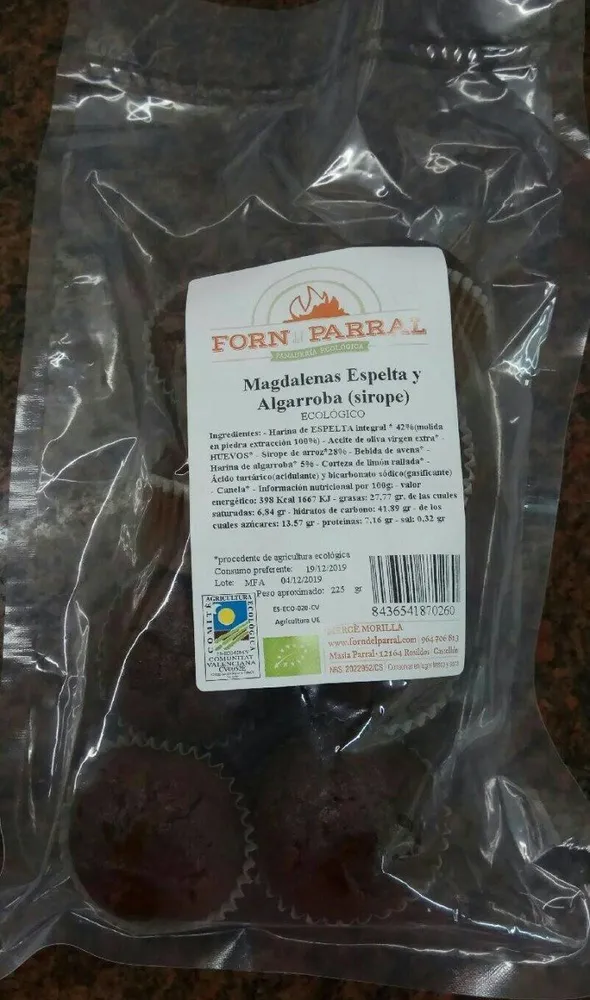 Magdalenas espelta y algarroba