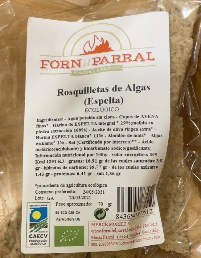 Rosquilletas de algas