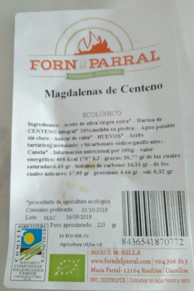 Magdalenas de centeno