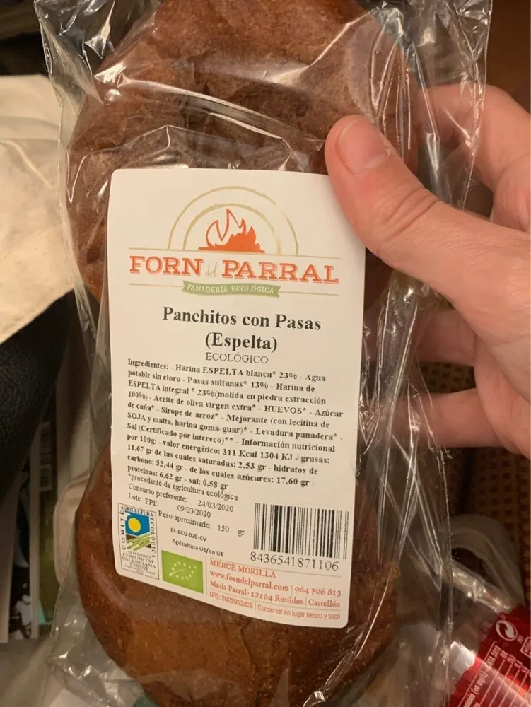 Panchitos con pasas espelta