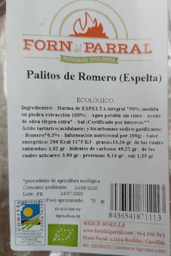 Palitos de Romero (Espelta)