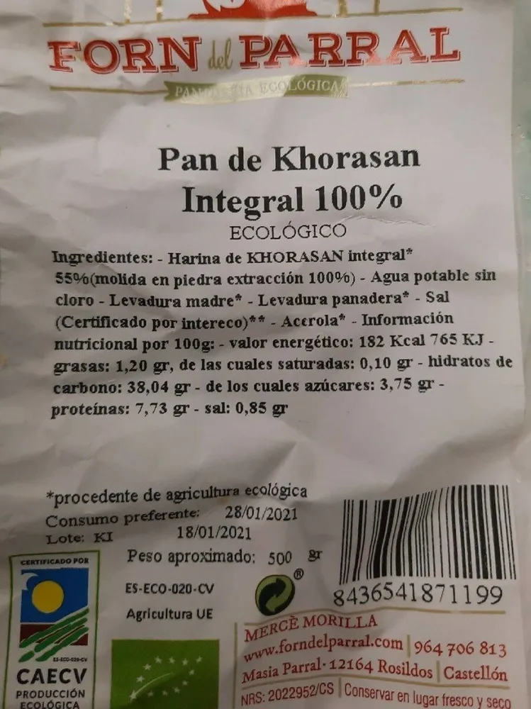 Pan de Khorasan Integral 100%