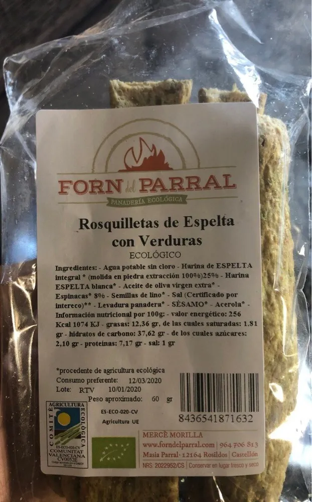 Rosquilletas de espelta con verduras