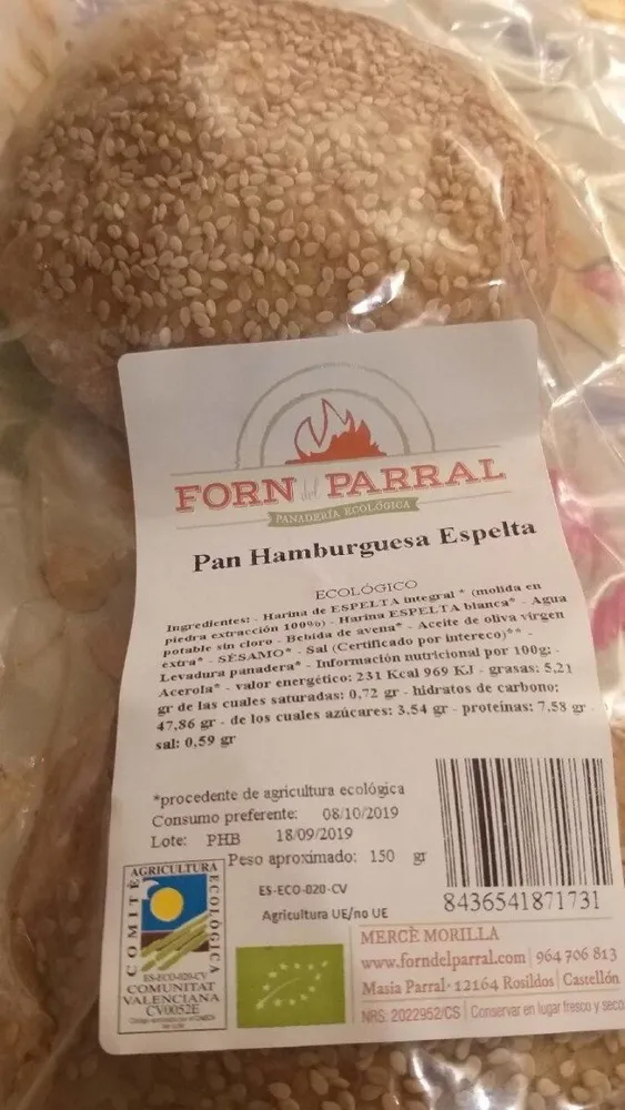 Pan Hamburguesa Espelta
